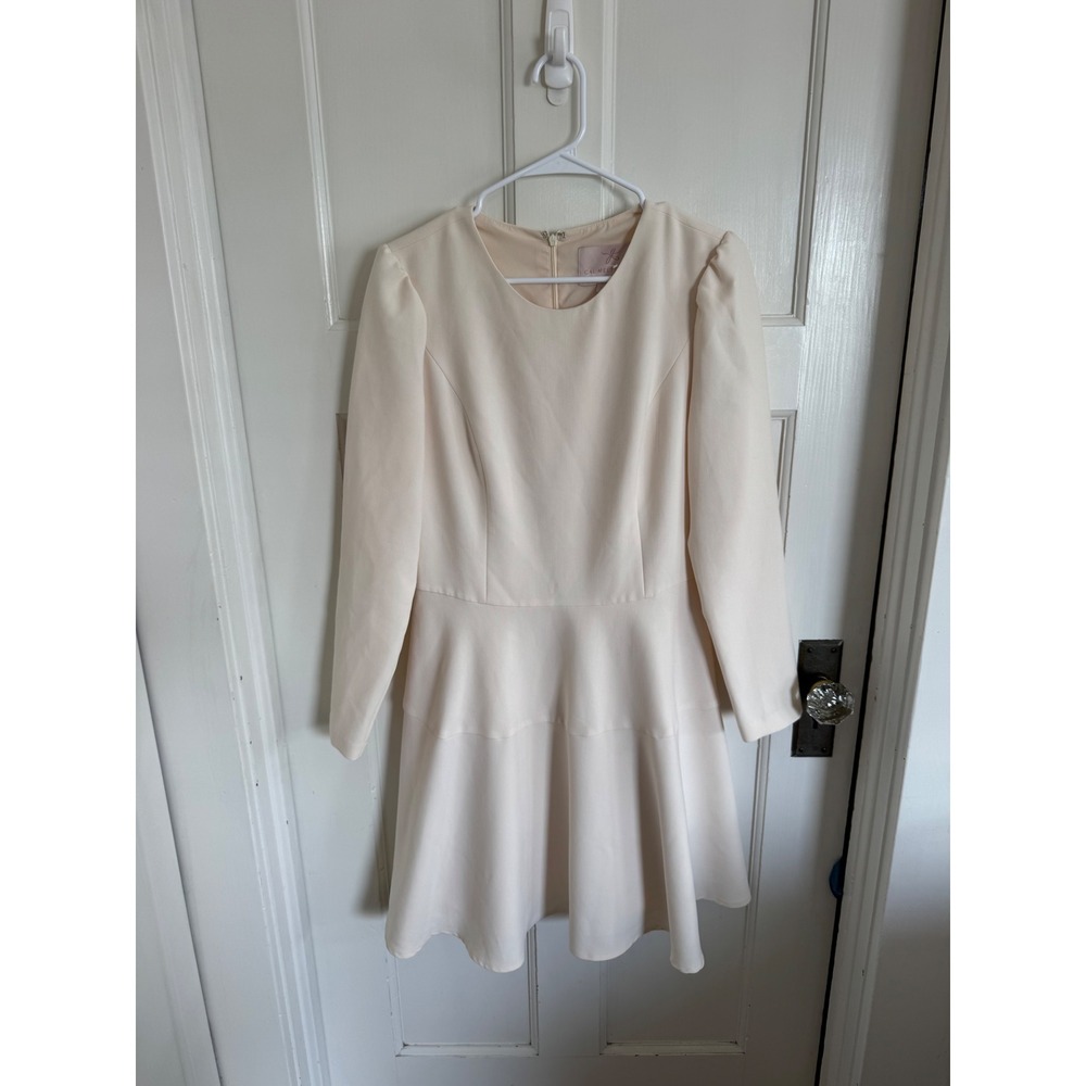Gal Meets Glam Celeste ivory long sleeve dress size 12
